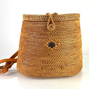 Rattan Woven Backpack Crossbody Bag Boho Straw Basket Purse Urban Outfitters